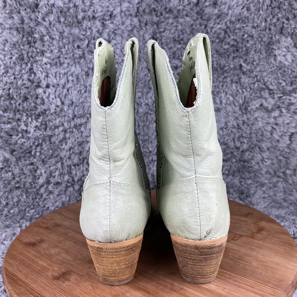 Very Volatile Green Leather Rhinestone Cowboy Boots Women's Size 7 - Picture 4 of 10